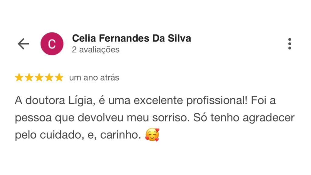 Avaliações do Google Dra. Lígia Spada Dentista Odontologia em Santa Bárbara dOeste 1